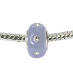 IMPPAC Glas Bead 925 Zirkonia lila European Beads SMB8081