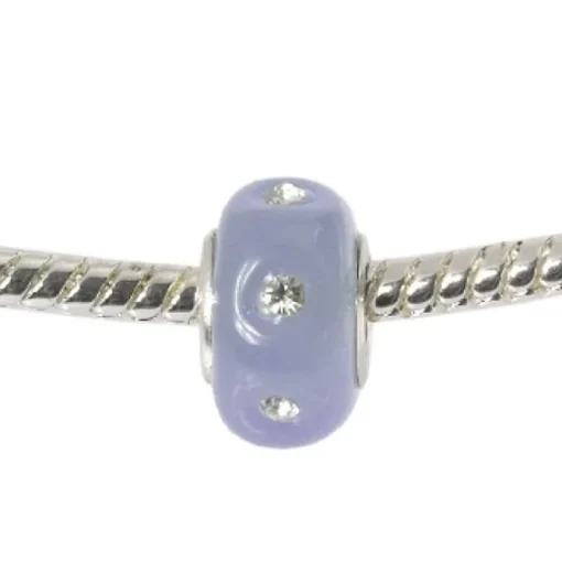 IMPPAC Glas Bead 925 Zirkonia lila European Beads SMB8081
