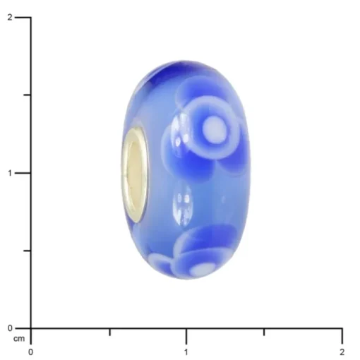 IMPPAC Glas Bead Rose blau 925 Sterling Silber European Beads SMB8116