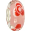 IMPPAC Glas Bead Rose pink 925 Sterling Silber European Beads SMB8115