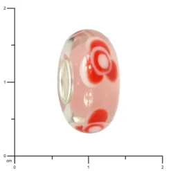 IMPPAC Glas Bead Rose pink 925 Sterling Silber European Beads SMB8115