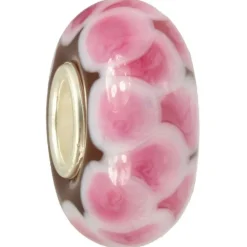 IMPPAC Glas Bead Ziegel rosa 925 Sterling Silber European Beads SMB8112