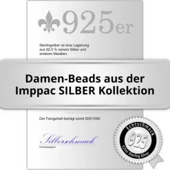 IMPPAC Stein 925 Bead Karneol European Beads Armband SMDE27