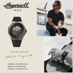 Ingersoll Herrenuhr Alcantara schwarz Ingersoll Springfield Armbanduhr UIN15202