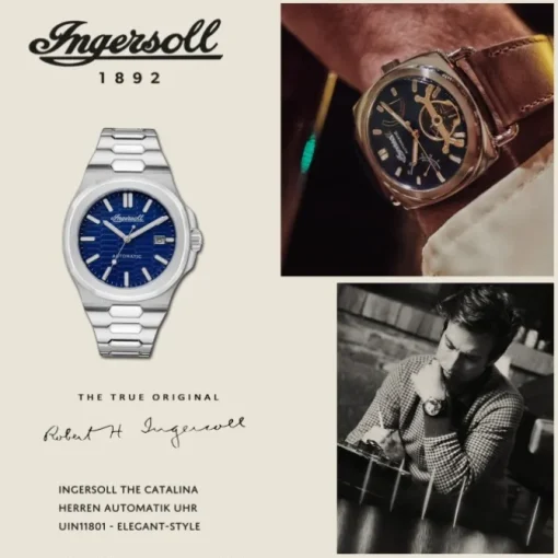Ingersoll Herrenuhr Edelstahl silber Ingersoll The Catalina Armbanduhr UIN11801