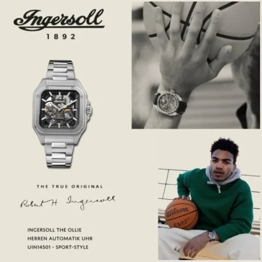 Ingersoll Herrenuhr Edelstahl silber Ingersoll The Ollie Armbanduhr UIN14501