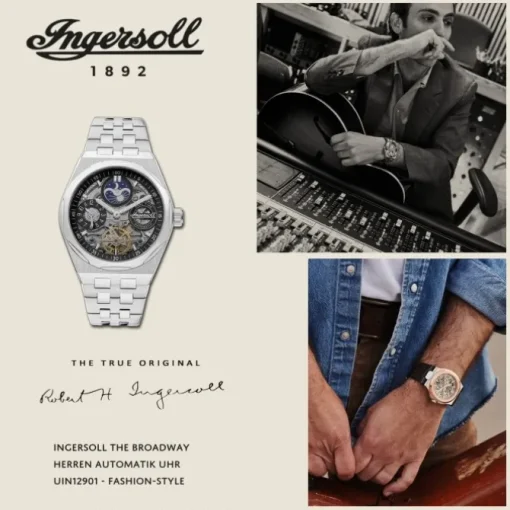 Ingersoll Herrenuhr Edelstahl silber Ingersoll The Broadway Armbanduhr UIN12901