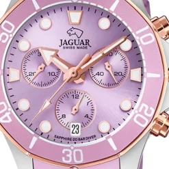 Jaguar Damen Armbanduhr Cosmopolitan J890/2 Chronograph Leder lila UJ890/2