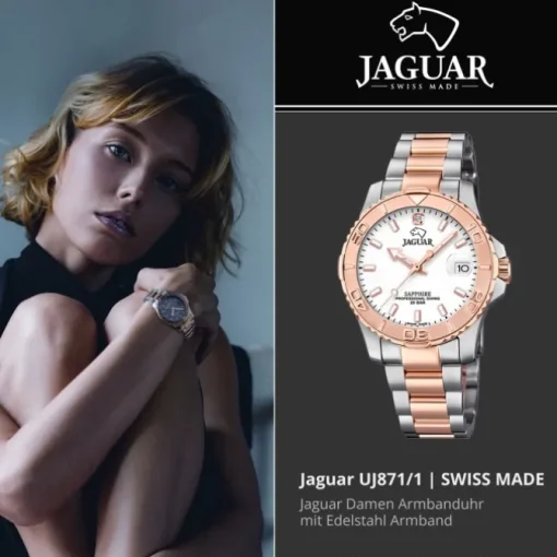 Jaguar Damen Armbanduhr Cosmopolitan J871/1 Edelstahl silber rosegold UJ871/1