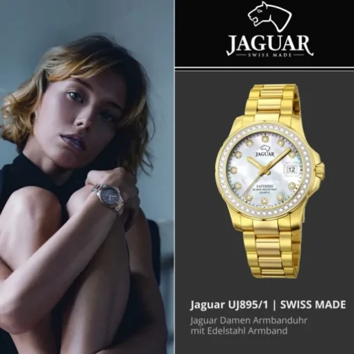 Jaguar Damen Armbanduhr Cosmopolitan J895/1 Analog Edelstahl gold UJ895/1