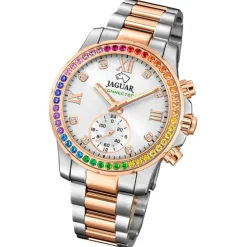 Jaguar Damenuhr Edelstahl silber rosegold Jaguar Connected Armbanduhr UJ981/4