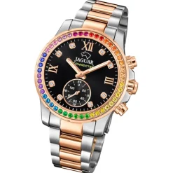 Jaguar Damenuhr Edelstahl silber rosegold Jaguar Connected Armbanduhr UJ981/5