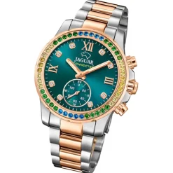 Jaguar Damenuhr Edelstahl silber rosegold Jaguar Connected Armbanduhr UJ981/6