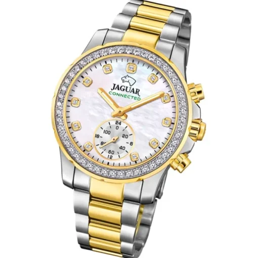 Jaguar Damenuhr Edelstahl silber gold Jaguar Connected Armbanduhr UJ982/1