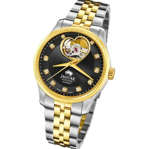 Jaguar Damenuhr Edelstahl silber gold Jaguar Coeur Armbanduhr UJ995/2