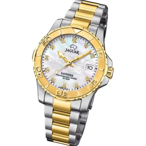 Jaguar Damenuhr Edelstahl silber gold Jaguar Pro Diver Armbanduhr UJ896/3