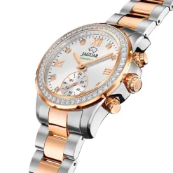 Jaguar Damenuhr Edelstahl silber rosegold Jaguar Connected Armbanduhr UJ981/2