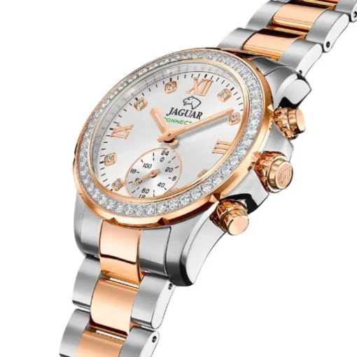 Jaguar Damenuhr Edelstahl silber rosegold Jaguar Connected Armbanduhr UJ981/2