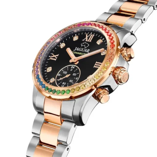 Jaguar Damenuhr Edelstahl silber rosegold Jaguar Connected Armbanduhr UJ981/5