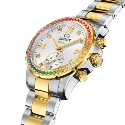 Jaguar Damenuhr Edelstahl silber gold Jaguar Connected Armbanduhr UJ982/4