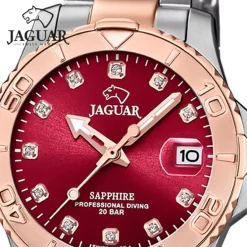 Jaguar Damenuhr Edelstahl silber rosegold Jaguar Pro Diver Armbanduhr UJ871/6