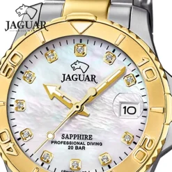 Jaguar Damenuhr Edelstahl silber gold Jaguar Pro Diver Armbanduhr UJ896/3