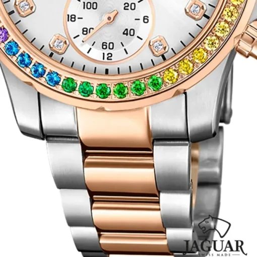 Jaguar Damenuhr Edelstahl silber rosegold Jaguar Connected Armbanduhr UJ981/4
