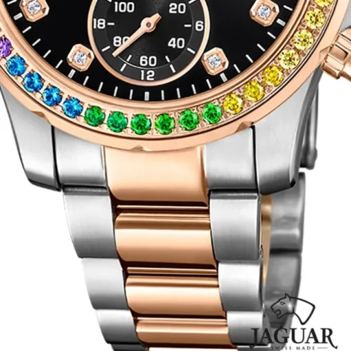 Jaguar Damenuhr Edelstahl silber rosegold Jaguar Connected Armbanduhr UJ981/5