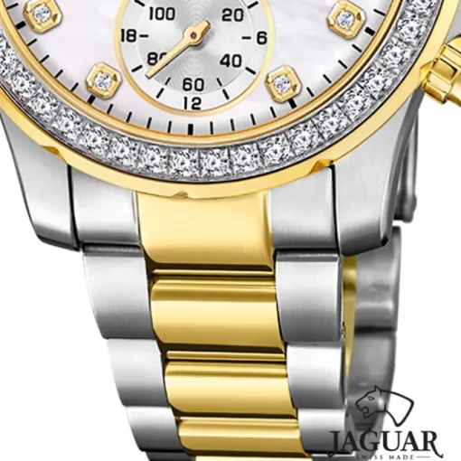 Jaguar Damenuhr Edelstahl silber gold Jaguar Connected Armbanduhr UJ982/1
