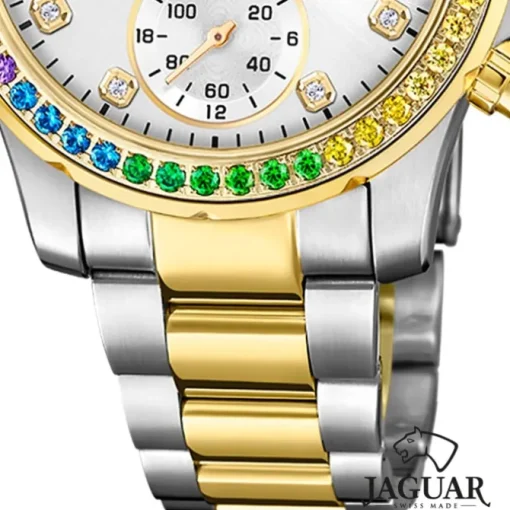 Jaguar Damenuhr Edelstahl silber gold Jaguar Connected Armbanduhr UJ982/4