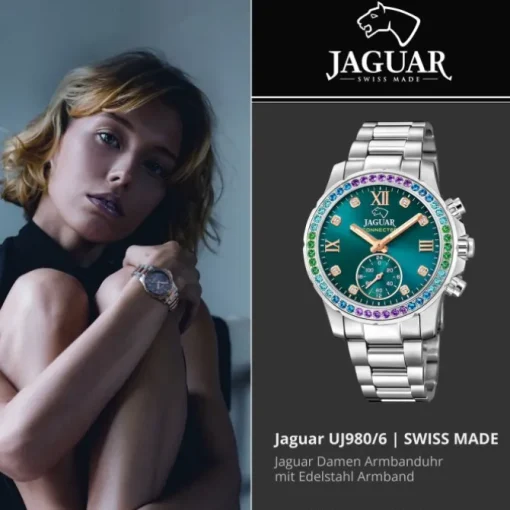 Jaguar Damenuhr Edelstahl silber Jaguar Connected Armbanduhr UJ980/6