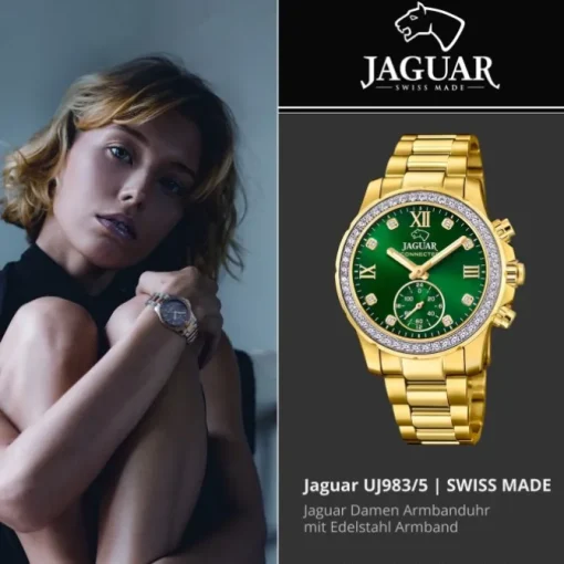 Jaguar Damenuhr Edelstahl gold Jaguar Connected Armbanduhr UJ983/5