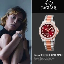 Jaguar Damenuhr Edelstahl silber rosegold Jaguar Executive Armbanduhr UJ894/3