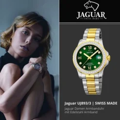 Jaguar Damenuhr Edelstahl silber gold Jaguar Executive Armbanduhr UJ893/3