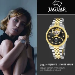 Jaguar Damenuhr Edelstahl silber gold Jaguar Coeur Armbanduhr UJ995/2