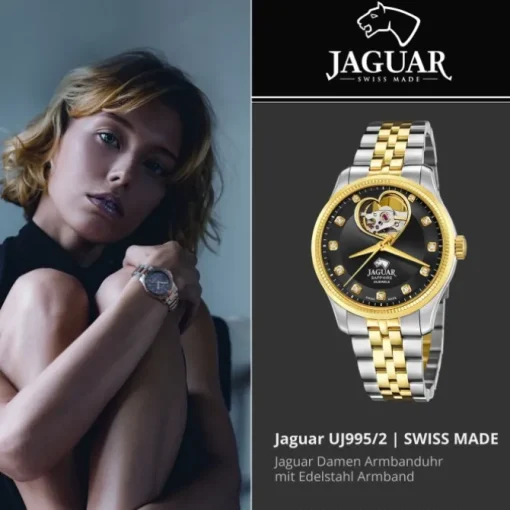 Jaguar Damenuhr Edelstahl silber gold Jaguar Coeur Armbanduhr UJ995/2
