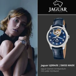 Jaguar Damenuhr Leder blau Jaguar Coeur Armbanduhr UJ994/B