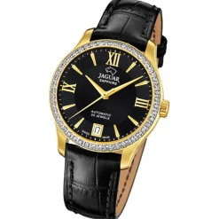 Jaguar Damenuhr Leder schwarz Jaguar Heritage Armbanduhr UJ999/B