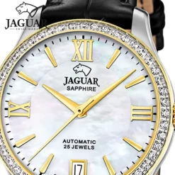 Jaguar Damenuhr Leder schwarz Jaguar Heritage Armbanduhr UJ998/A