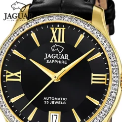 Jaguar Damenuhr Leder schwarz Jaguar Heritage Armbanduhr UJ999/B