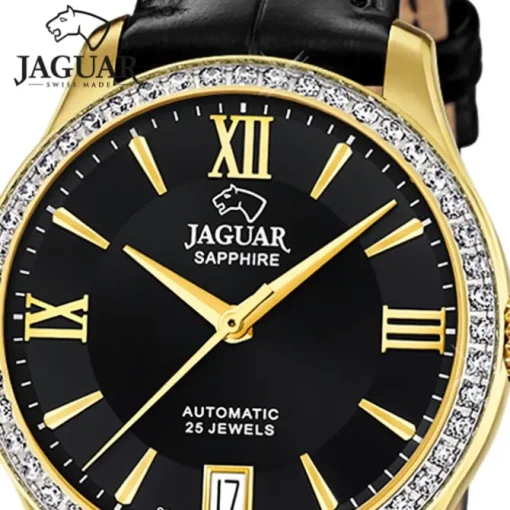 Jaguar Damenuhr Leder schwarz Jaguar Heritage Armbanduhr UJ999/B