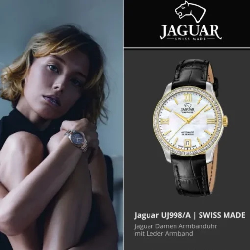 Jaguar Damenuhr Leder schwarz Jaguar Heritage Armbanduhr UJ998/A