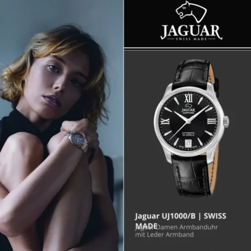 Jaguar Damenuhr Leder schwarz Jaguar Heritage Armbanduhr UJ1000/B