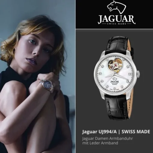Jaguar Damenuhr Leder schwarz Jaguar Coeur Armbanduhr UJ994/A