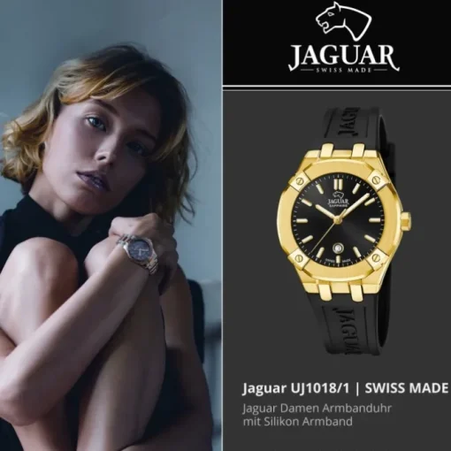 Jaguar Damenuhr Silikon schwarz Jaguar Diplomatic Armbanduhr UJ1018/1