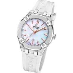 Jaguar Damenuhr Silikon weiß Jaguar Diplomatic Armbanduhr UJ1017/1