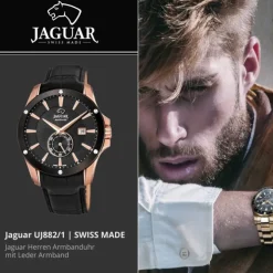 Jaguar Herren Armbanduhr ACM J882/1 Analog Leder schwarz UJ882/1