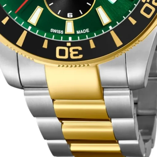 Jaguar Herren-Armbanduhr Edelstahl silber gold J862/3 Saphir Executive UJ862/3