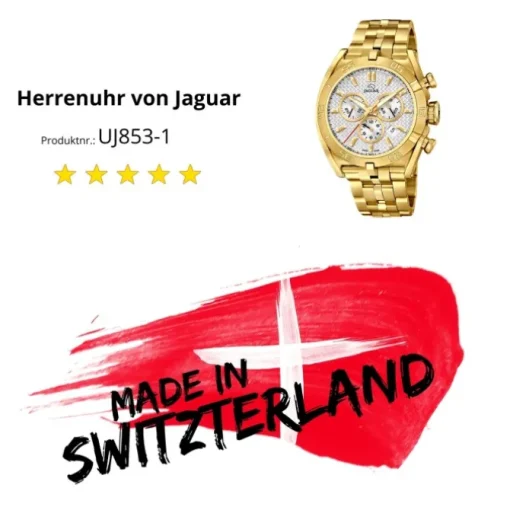 Jaguar Herren-Armbanduhr Edelstahl gold J853/1 Saphir Executive UJ853/1