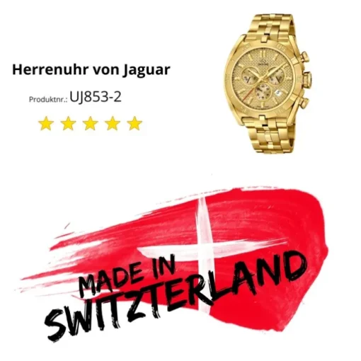 Jaguar Herren-Armbanduhr Edelstahl gold J853/2 Saphir Executive UJ853/2